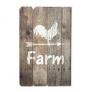 SPICE ウッドサインボード Farm 2個セット ミディアムブラウン カントリー調 高さ49