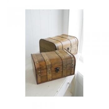 イエローオークトレジャーケース2点セット アンティーク調 宝箱 ディスプレイ ケース 収納 おしゃれ