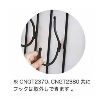 フック付きブラックアイアンシェルフ クラシック 黒 曲線 シャビー アンティーク調 お洒落 ラック