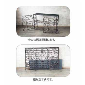 アンティーク調アイアンデコレーションカウンターテーブルブラック シャビー クラシック レトロ 重厚感