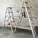 シャビーラダーシンプルシェルフ 木製 クラシック レトロ アンティーク調 お洒落 飾り棚 棚