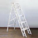 ラダーラック シャビーウッド 白　 階段 木製 シャビー アンティーク調 お洒落 ラック 棚