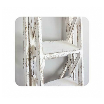 ラダーラック シャビーウッド 白　 階段 木製 シャビー アンティーク調 お洒落 ラック 棚