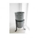 ブリキベース&スタンド アンティーク調 小物入れ 収納 ディスプレイ 置物 バケツ ダストボックス