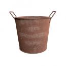 R.T.ポットL-RU アンティーク調 プランター 鉢 ディスプレイ 2個セット ブリキ 直径180