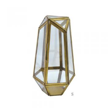 ブラスガラスケースポリゴンS ガラス雑貨 植物 ディスプレイ おしゃれ 小物入れ テラリウム