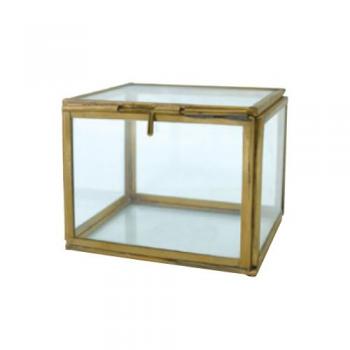 ブラスガラスボックスA ガラス雑貨 植物 ディスプレイ おしゃれ 小物入れ テラリウム