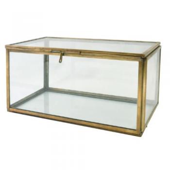 ブラスガラスボックスB ガラス雑貨 植物 ディスプレイ おしゃれ 小物入れ テラリウム