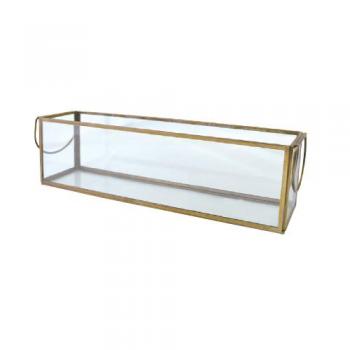 ブラスガラスケースS ガラス雑貨 植物 ディスプレイ おしゃれ 小物入れ テラリウム 持ち手