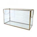 ブラスガラスケースL ガラス雑貨 植物 ディスプレイ おしゃれ 小物入れ テラリウム 持ち手