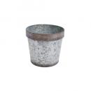 ルイユグリーンポットA-M 2個セット プランター グレー アンティーク調 ブリキ 直径180