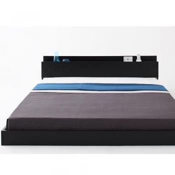 棚・コンセント付きフロアベッド【Skyline】スカイライン 【ポケットコイルマットレス付き】