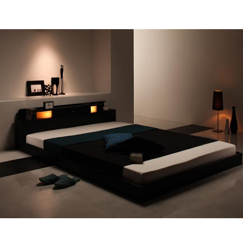 照明・コンセント付きフロアベッド【Dewx】デュークス  【国産ポケットコイルマットレス付き】