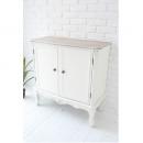 カブリオール・キャビネット フレンチ アンティーク調 ホワイト おしゃれ 木製 高さ80