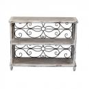 SPICE シャビーアイアン&ウッド 3段シェルフ ヨーロピアン アイボリー おしゃれ 高さ77.5