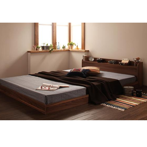 棚・コンセント付きフロアベッド【Claire】クレール 【フレームのみ】