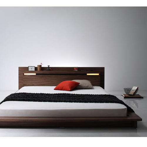 モダンライト・コンセント付きフロアベッド【Oscar】オスカー【国産ポケットコイルマットレス付き】