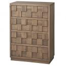 チェスト4D 棚 ナチュラル モザイク レトロ 天然木 ライトブラウン カジュアル 高さ98