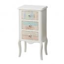 ワイドチェスト3D ウッド ホワイト 花柄 かわいい 木製 インテリア家具 ラック 棚 高さ82