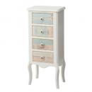 ワイドチェスト4D ウッド ホワイト 花柄 かわいい 木製 インテリア家具 ラック 棚 高さ98