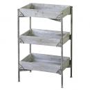 3段シェルフ シンプル 天然木 杉 スチール アンティーク調 グレー おしゃれ 高さ105