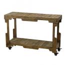 SPICE ブラウンウッド キャスター付ボード 2段 ナチュラル 木製 ブラウン 幅112