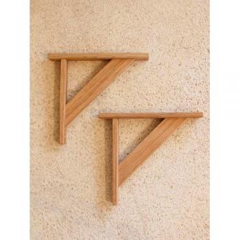 オークシェルフレストM 2個セット 壁掛け ウォールシェルフ用 ブラケット 棚受け 木製 オーク