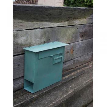 ポストスクエア モスグリーン ポスト 郵便受け かわいい アンティーク調 アイアン レトロ