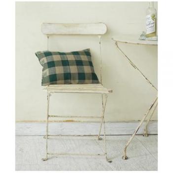 フォールディング チェア 折りたたみ椅子 アンティーク調 アイボリー シンプル 木製 アイアン