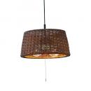 ペンダントライト 2灯 カジュアル ブラウン ラタンセード ナチュラル 電球付き 直径39