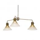 ペンダントライト 3灯 壁スイッチ スチール クリア ガラス LED電球付き シンプル 幅70