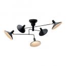 シーリングライト おしゃれ インダストリアル 5灯 LED電球付き リモコン ブラック 幅95