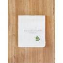 かや生地ふきん刺繍 ポット緑 5枚セット 布巾 キッチンクロス かわいい 吸水性 ナチュラル