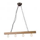 ボーダー4ペンダント 白熱球付き ミディアムブラウン ナチュラル タモ ダイニング 天井照明 幅90