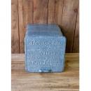 フタ付スクエアボックス 収納ボックス メッキ 缶 ヴィンテージ調 おしゃれ 箱 ブルーシルバー