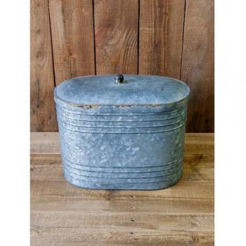 オーバルボックス ウィズハンドル 収納ボックス メッキ 缶 ヴィンテージ調 おしゃれ 箱