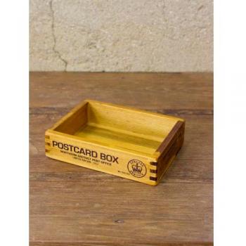 ポストカードボックス 木製 収納 アンティーク調 おしゃれ 使いやすい 箱 パイン材