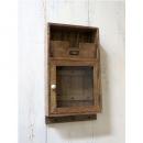 レター&キー キャビネット 収納棚 アンティーク調 木製 おしゃれ マンゴーウッド ガラス