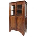 シーシャムウッドガラスキャビネット ミディアムブラウン アンティーク調 シーシャムウッド 高さ120