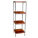 シェルフ S ミディアムブラウン 木製 アイアン アンティーク調 モダン ハンドメイド 高さ120