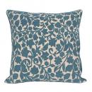 カットワーククッションカバー ブルー ボタニカル柄 エレガント おしゃれ ファブリック 幅45