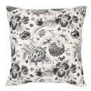 ボタニカルプリントキルティングクッションカバー チャコールエレガント おしゃれ ファブリック 幅45