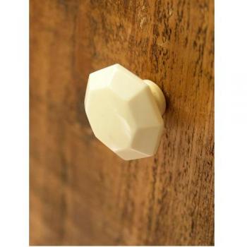 レトロノブ 8角 WH ドアノブ かわいい 水牛 おしゃれ DIY 白取っ手 ホワイト 八角形