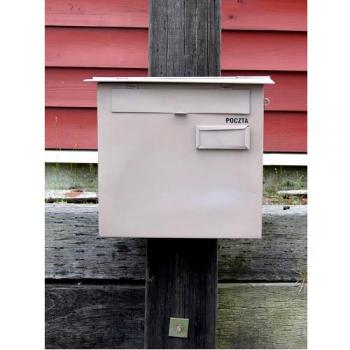 ポストスクエア スモークピンク ポスト 郵便受け かわいい アンティーク調 アイアン レトロ