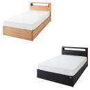 棚・コンセント付き収納ベッド【Fratte】フラッテ【国産ポケットコイルマットレス付き】