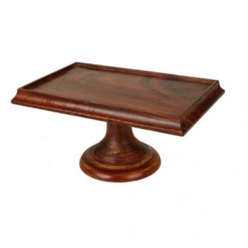 ウッドスクエアトレー 木製 ミディアムブラウン アンティーク調 シーシャムウッド 幅19