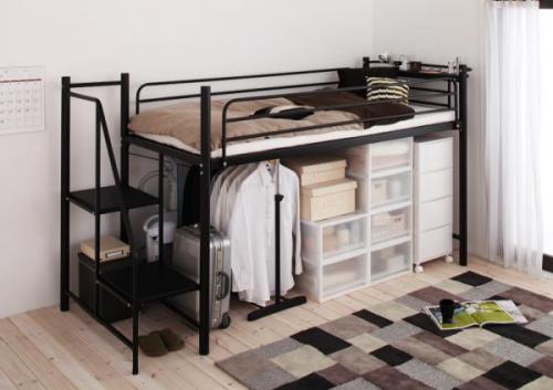 階段付きロータイプロフトベッド【Stabile】スタービレ