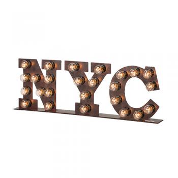 NYC sign(ニューヨークシティーサイン) 電球 ディスプレイ ヴィンテージ風 アメリカン 照明