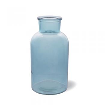 トルシヨンガラスベースJ-L 2個セット ガラス 花瓶 フラワーベース ターコイズブルー 高さ18