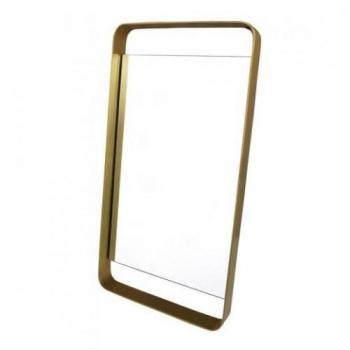 アエナ レクタングルミラー ブラス 鏡 シンプル おしゃれ フレームミラー ゴールド 高さ760
